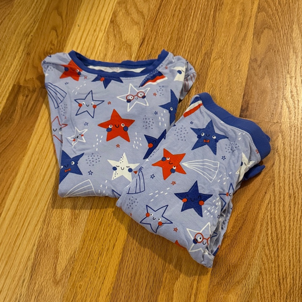 Holiday PJs! Little Sleepies Starry Pajama Set - Blue and Red